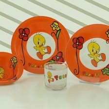 سرویس غذاخوری شیشه ای آذین اوپال 4 نفره کودک توییتی کد 117