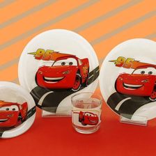 سرویس غذاخوری شیشه ای آذین اوپال 4 نفره کودک ماشین ها کد 115