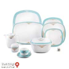 سرویس چینی آرمیتاژ فیروزه ای سری کواترو 98 پارچه ۱۲ نفره