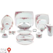 سرویس چینی پردیس کاشان سری آلما صورتی 12 نفره