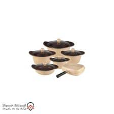 iranjahaz Granite Pot Set 12 Pieces Aisel Model PYRAMID Cream