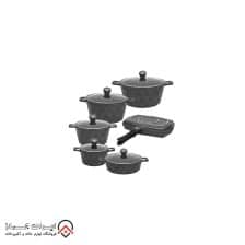 سرویس قابلمه گرانیتی ۱۲ پارچه آیسل مدل Diamond دارای 6 رنگ زیبا و جذاب