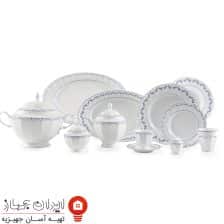 سرویس چینی فرانسیس سرمه ای نئوکلاسیک 103 پارچه 12 نفره