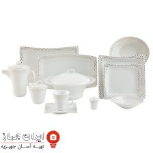 سرویس چینی  اسپاتی پلاتینی  وینچی 97 پارچه 12 نفره
