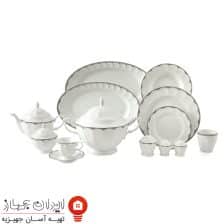سرویس چینی  ایساتیس پلاتینی  نئوکلاسیک 103 پارچه 12 نفره