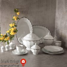 سرویس چینی ایساتیس پلاتینی نئوکلاسیک 103 پارچه 12 نفره 7 7084gf