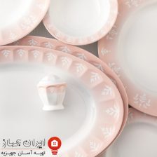 سرویس چینی اوآسیس صورتی نئوکلاسیک 103 پارچه 12 نفره 10 80548541