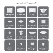 سرویس چینی رویال پلاتینی وینچی 97 پارچه 12 نفره 5 97 vincci 1