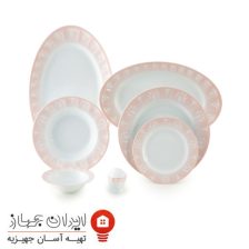 سرویس چینی 29 پارچه غذاخوری اوآسیس صورتی