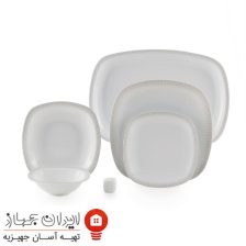 سرویس چینی 27 پارچه غذاخوری مون بلان طوسی