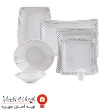 سرویس چینی 30 پارچه غذاخوری اسپاتی پلاتینی