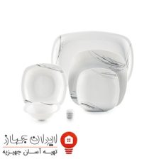 سرویس چینی 27 پارچه غذاخوری آلبا طوسی پلاتینی