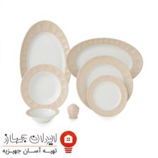 سرویس چینی 29 پارچه غذاخوری پاستل کرم