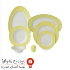 سرویس چینی 29 پارچه غذاخوری پاستل لیمویی