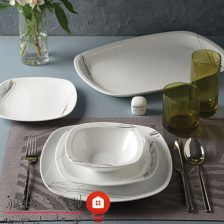 سرویس چینی 27 پارچه غذاخوری آلبا طوسی پلاتینی 4 Untitled 7473