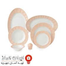 سرویس چینی 29 پارچه غذاخوری پاستل گلبهی