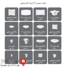 سرویس چینی آزالیا پینک وینچی 97 پارچه 12 نفره 11 dffdg46545