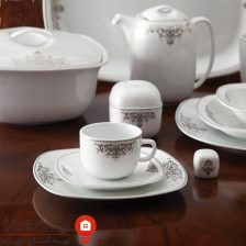 سرویس چینی مونت کارلو پلاتینی کواترو 98 پارچه 12 نفره 6 monte carlo platinium 5