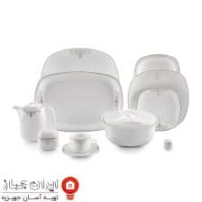سرویس چینی مونت کارلو پلاتینی کواترو 98 پارچه 12 نفره 1 monte carlo platinium 98s