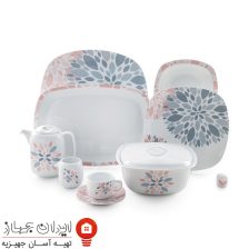 سرویس چینی سلنا صورتی کواترو 98 پارچه 12 نفره