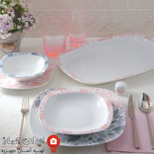 سرویس چینی سلنا صورتی کواترو 98 پارچه 12 نفره 5 selena pink 1