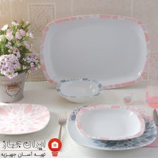 سرویس چینی سلنا صورتی کواترو 98 پارچه 12 نفره 6 selena pink 2