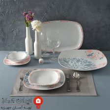 سرویس چینی سلنا صورتی کواترو 98 پارچه 12 نفره 8 selena pink 6