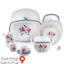 سرویس چینی  والنسیا ارغوانی کواترو 98 پارچه 12 نفره