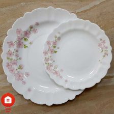 سرویس غذاخوری 25 پارچه گرد فرانسوا آرکوپال گل آرایی اما صورتی