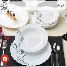 سرویس غذاخوری 25 پارچه گرد مقصود آرکوپال گل آرایی آرام خاکستری(Aram)