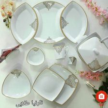 سرویس غذاخوری 30 پارچه ( 6 نفره ) چهار گوش چینی پردیس مدل نارنیا