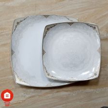 سرویس غذاخوری 30 پارچه ( 6 نفره ) چهار گوش چینی پردیس مدل فربد