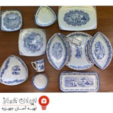 سرویس غذاخوری 105 پارچه ( 12 نفره ) چهار گوش چینی پردیس مدل رزگاردن