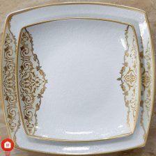 سرویس غذاخوری 105 پارچه ( 12 نفره ) چهار گوش چینی پردیس مدل سوگند طلا 2 Untitled 566