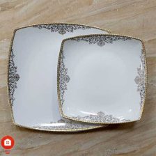 سرویس غذاخوری 105 پارچه ( 12 نفره ) چهار گوش چینی پردیس مدل مرکادو