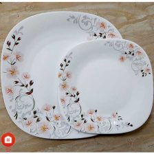 سرویس غذاخوری 26 پارچه چهار گوش فرانسوا آرکوپال گل آرایی لی لا صورتی