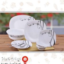 سرویس آرکوپال 28 پارچه چهار گوش مدل گل مشکی پارس اپال 2 Untitled 821