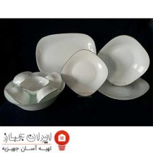 سرویس غذاخوری 26 پارچه چهار گوش مقصود آرکوپال گل آرایی لب طلا 2 Untitled 833
