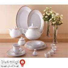 سرویس غذاخوری ۱۰۸ پارچه چینی زرین ایران سری شهرزاد مدل رومینا ( Romina ) درجه عالی