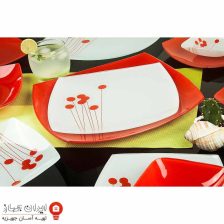 ظروف شیشه ای 50 پارچه ترکیبی رمانتیکو قرمز کویین کد 008