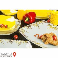 ظروف شیشه ای 25 پارچه کویین طرح شکوفه کد 1303