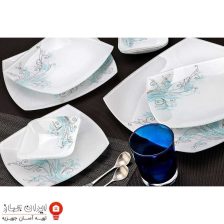 ظروف شیشه ای 25 پارچه کویین طرح اسکای کد 727