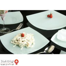 ظروف شیشه ای 25 پارچه طرح سفید کویین کد 765