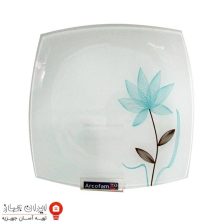 ظروف شیشه ای 25 پارچه طرح فلاور آبی کویین کد 729