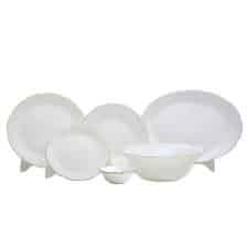 سرویس غذاخوری 26 پارچه داماس قالب نیلوفری مدل لب طلا