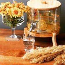 کلمن شیشه ای پایه چوب