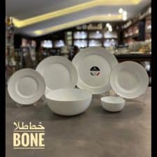 سرویس غذاخوری 26 پارچه گلدن اوپال قالب بن Bone مدل لب طلا