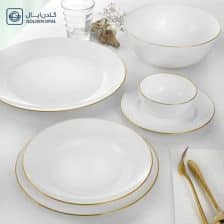 سرویس غذاخوری 26 پارچه گلدن اوپال قالب بن Bone مدل لب طلا
