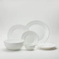 سرویس غذاخوری 26 پارچه گلدن اوپال قالب بن Bone مدل لب طلا