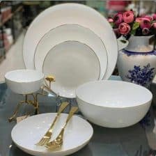 سرویس غذاخوری 26 پارچه گلدن اوپال قالب دیوالی مدل لب طلا
